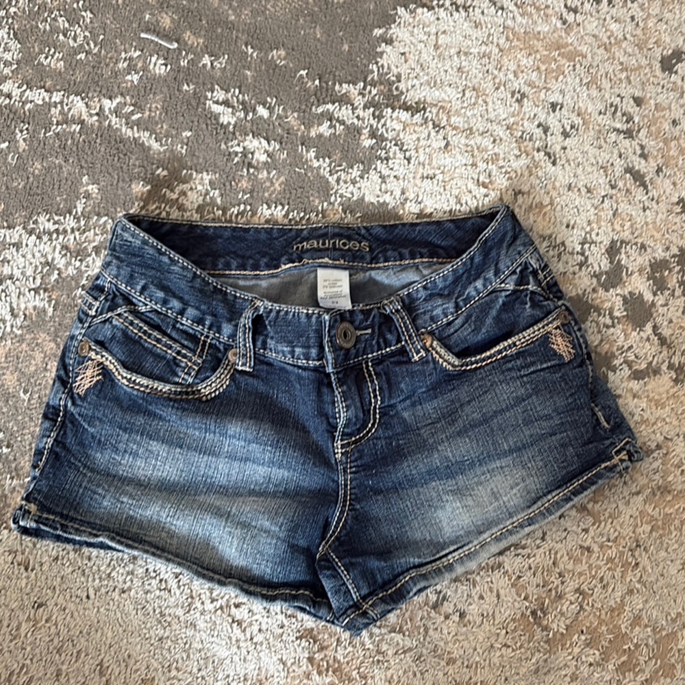 Maurices Dark Blue Denim Shorts